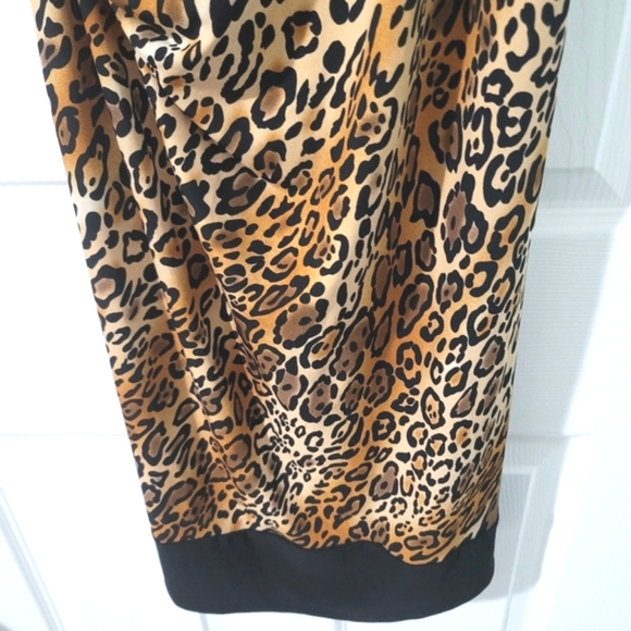 Tiana B. New York Women's Leopard Print Waist Tie Midi Dress Size XL - Picture 7 of 12